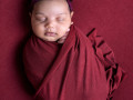 glasgow newborn photography wrapped red